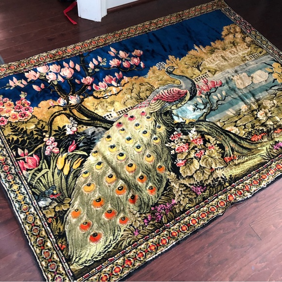 Vintage Wall Tapestry - Peacock - Picture 2 of 5